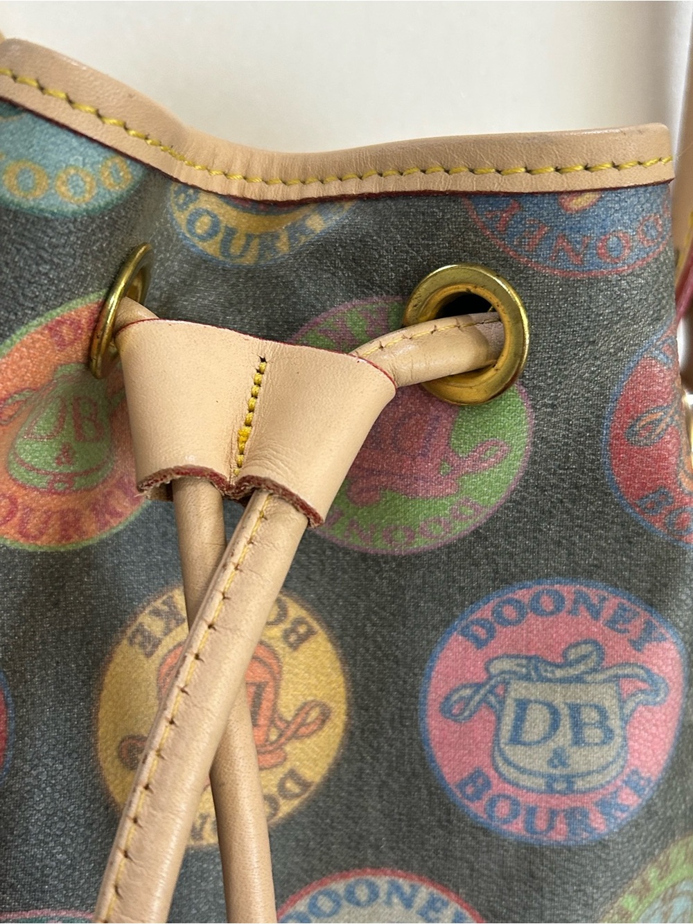 Dooney & Bourke Multicolor Signature Drawstring Bucket Bag - Picture 11 of 12